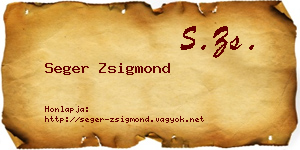 Seger Zsigmond névjegykártya